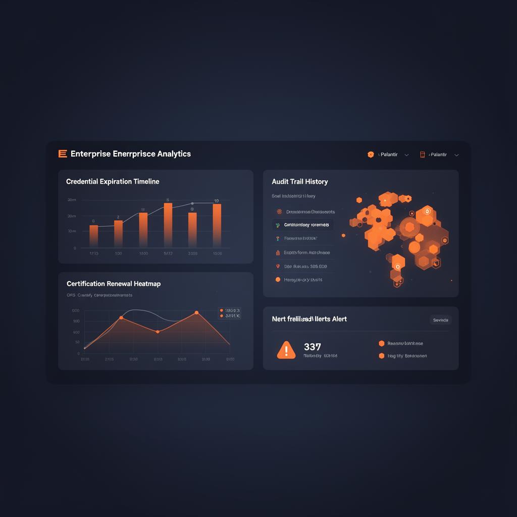 VeloraPayco enterprise compliance analytics with credential timelines and audit history